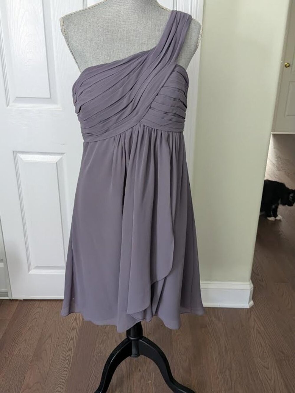 Bill Levkoff bridesmaid dress (style 82955) soft gray tone